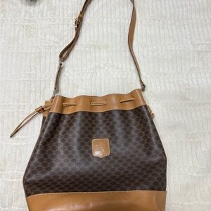 Celine vintage Brown Leather Bucket Bag